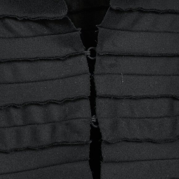 Sybilla Black Felt Pieced-Striped Coat - Picture 7 of 8